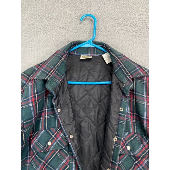 VINTAGE Five Brothers Shirt Men Large Jacket Plaid USA Snap Quilt Lined Flannel - Picture 4 of 11